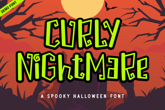 Curly Nightmare Demo Font by Kelik 7ntypes: A Whimsical Twist on Halloween Typography
